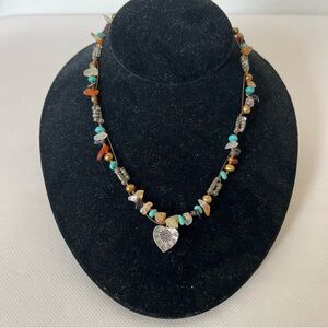Peyote Bird 925 Turquoise Multi Colored Stones Beaded Necklace